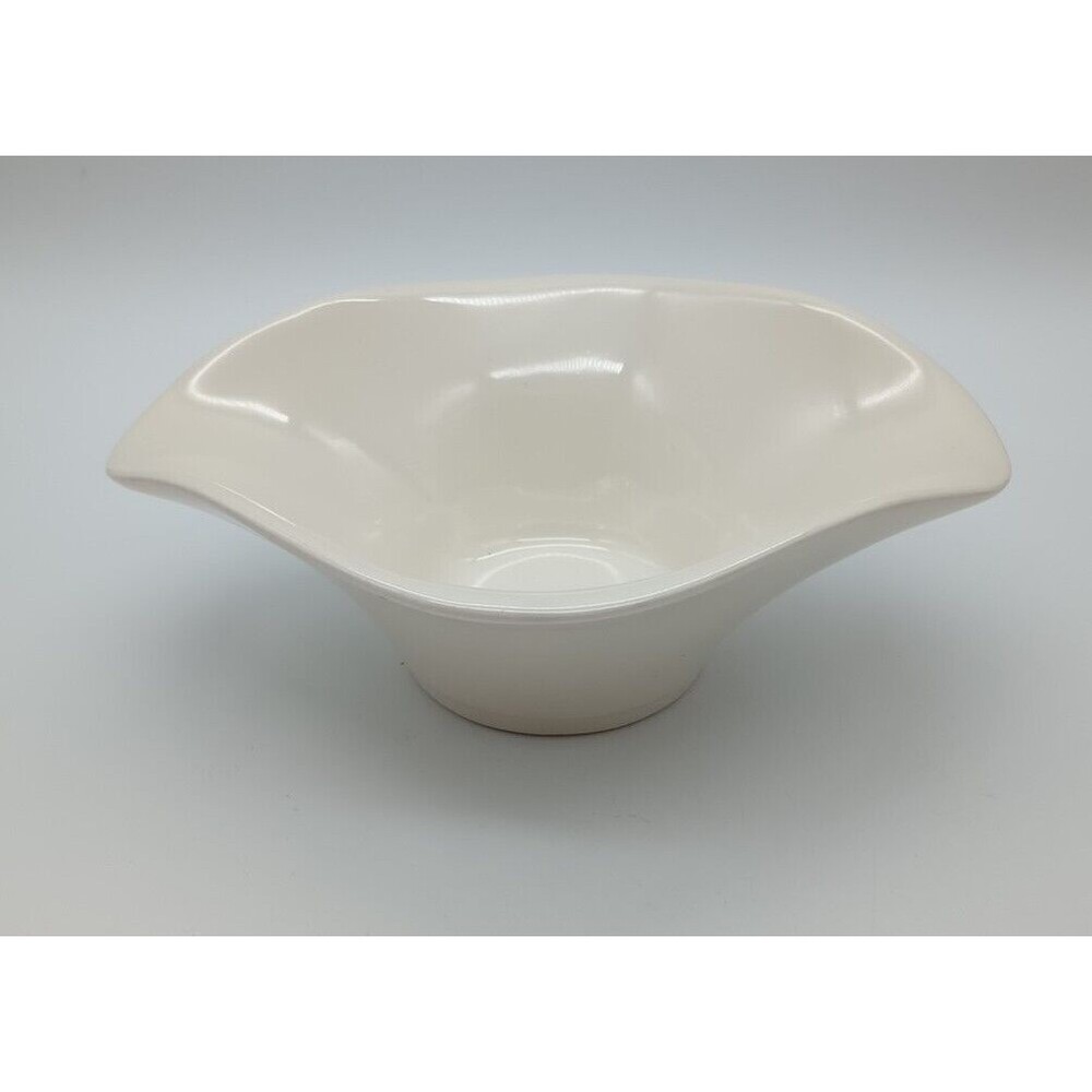 Vintage Pottery USA C-1 Planter Pot Bowl Cream Scalloped Oval Candy Keys